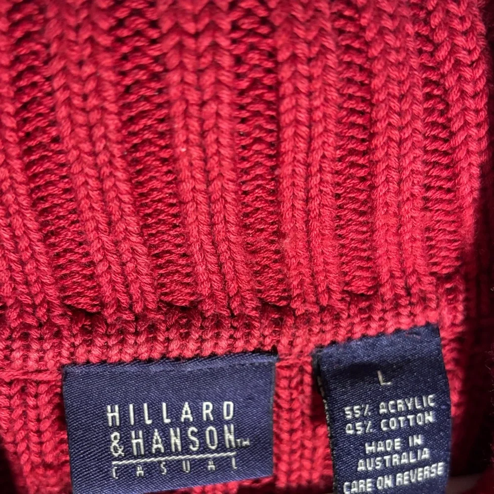 Hillard & Hanson Vibrant Red Cowl Neck Sweater -301sku